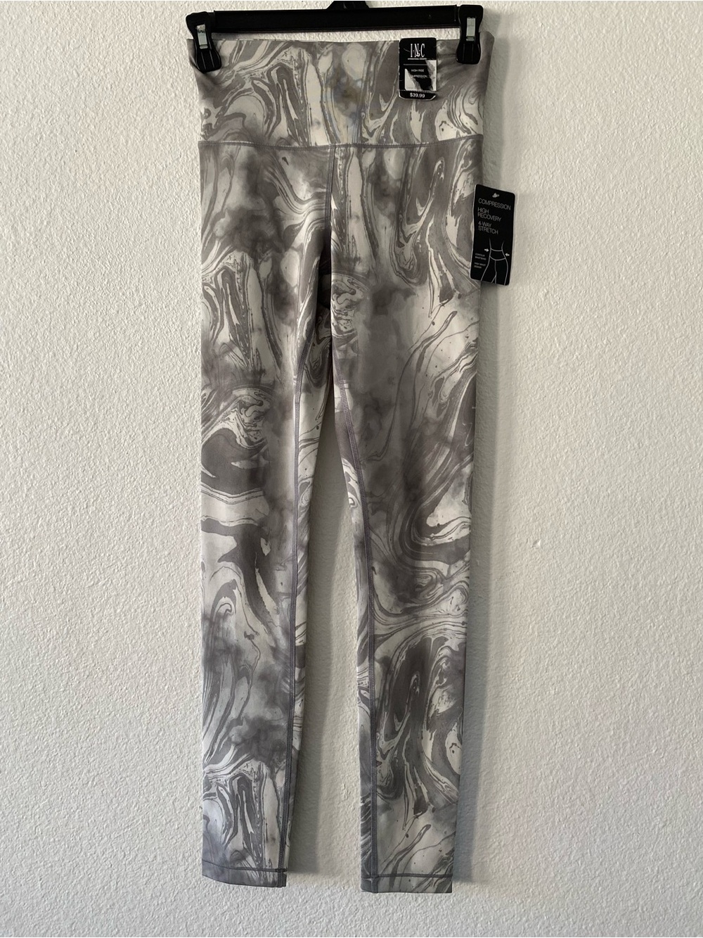 INC International Concepts Girls' Marble Print Gray Leggings